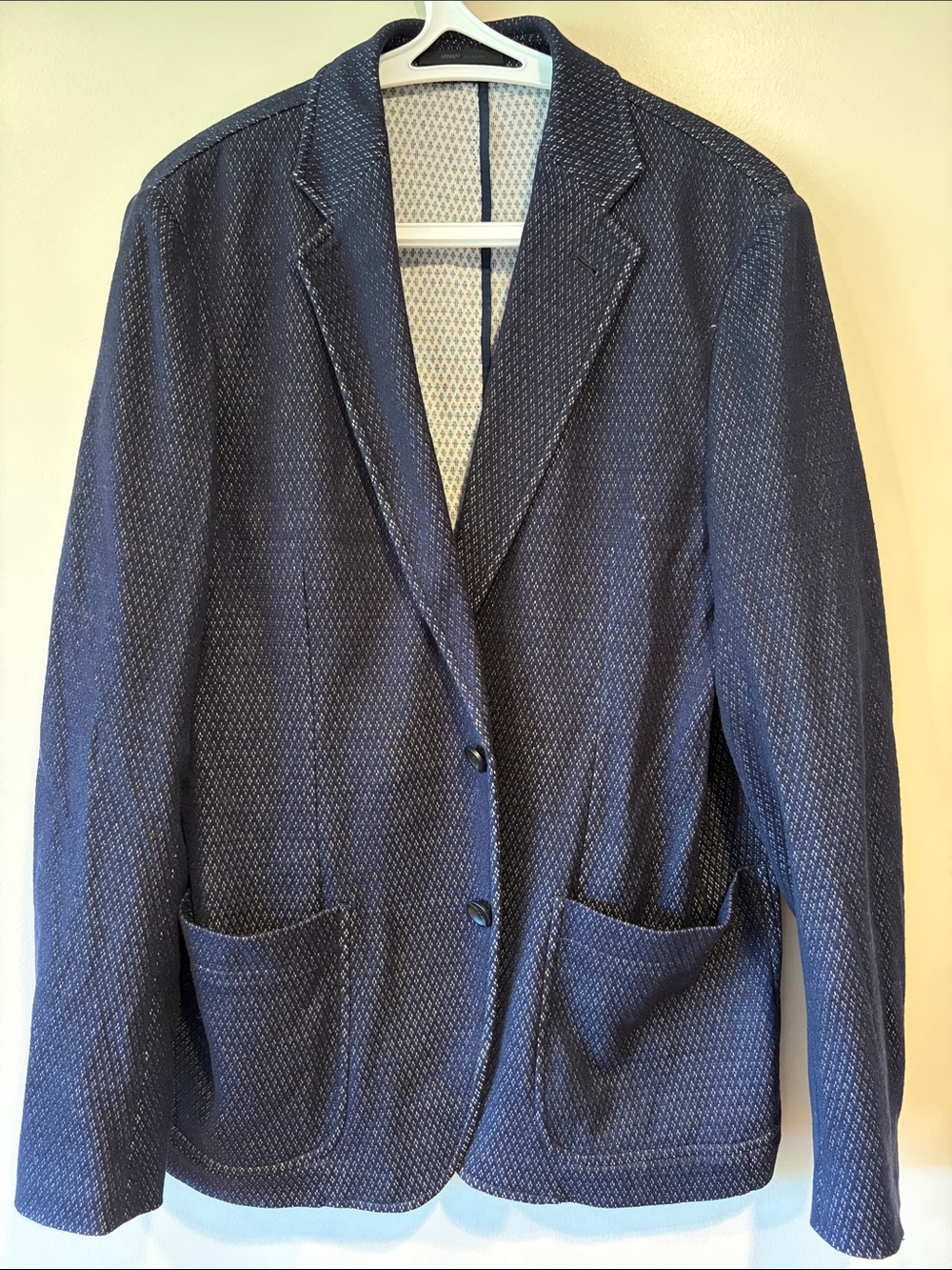 Armani Collezioni Navy Textured Blazer